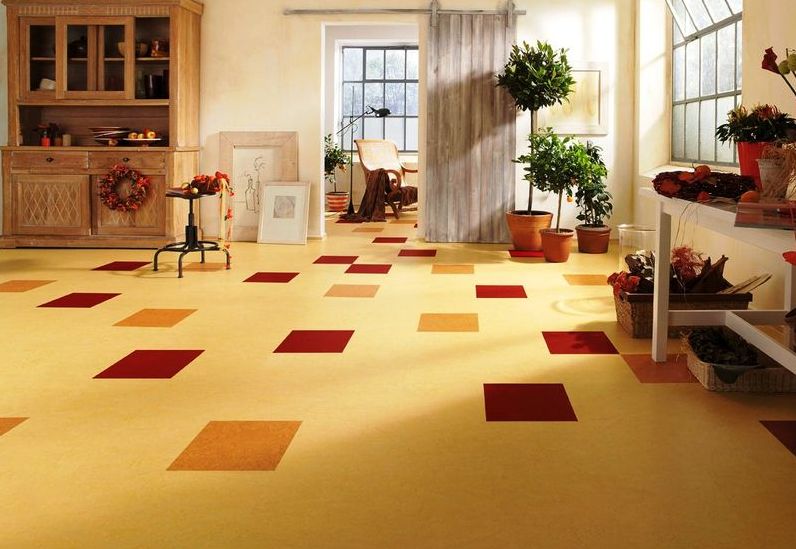 Мармолеум як один з варіантів покриття для підлоги.